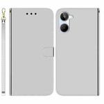 For Realme 10 4G Imitated Mirror Surface Horizontal Flip Leather Phone Case(Silver)