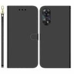 For OPPO Reno8 T 4G Imitated Mirror Surface Horizontal Flip Leather Phone Case(Black)