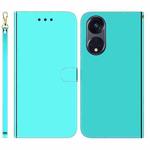 For OPPO Reno8 T 5G / A1 Pro 5G Imitated Mirror Surface Horizontal Flip Leather Phone Case(Mint Green)