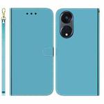 For OPPO Reno8 T 5G / A1 Pro 5G Imitated Mirror Surface Horizontal Flip Leather Phone Case(Blue)