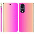 For OPPO Reno8 T 5G / A1 Pro 5G Imitated Mirror Surface Horizontal Flip Leather Phone Case(Gradient Color)