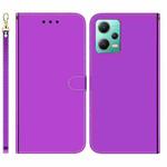 For Xiaomi Redmi Note 12 5G Imitated Mirror Surface Horizontal Flip Leather Phone Case(Purple)