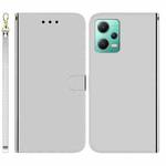 For Xiaomi Redmi Note 12 5G Imitated Mirror Surface Horizontal Flip Leather Phone Case(Silver)