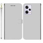 For Xiaomi Redmi Note 12 Pro 5G Imitated Mirror Surface Horizontal Flip Leather Phone Case(Silver)