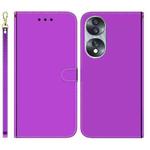 For Honor 70 Imitated Mirror Surface Horizontal Flip Leather Phone Case(Purple)