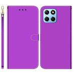 For Honor X8 5G Imitated Mirror Surface Horizontal Flip Leather Phone Case(Purple)
