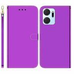 For Honor X7A Imitated Mirror Surface Horizontal Flip Leather Phone Case(Purple)