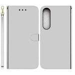 For Sony Xperia 1 IV 2023 Imitated Mirror Surface Horizontal Flip Leather Phone Case(Silver)