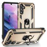 For Samsung Galaxy A34 Shockproof TPU + PC Phone Case with Holder(Gold)