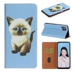 For Huawei nova 6 SE / P40 Lite 3D Painting Horizontal Flip Leather Case with Holder & Card Slot & Lanyard(Cat)