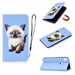 For Huawei P Smart (2019) 3D Painting Horizontal Flip Leather Case with Holder & Card Slot & Lanyard(Cat)