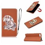 For Huawei Y6 (2019) 3D Painting Horizontal Flip Leather Case with Holder & Card Slot & Lanyard(Dog)