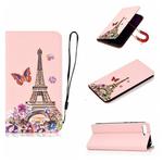 For Huawei Y6 (2019) 3D Painting Horizontal Flip Leather Case with Holder & Card Slot & Lanyard(Iron Tower)