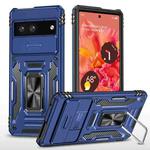 For Google Pixel 7a Armor PC + TPU Camera Shield Phone Case(Navy Blue)