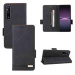 For Sony Xperia 1 V Magnetic Clasp Flip Leather Phone Case(Black)