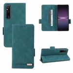 For Sony Xperia 1 V Magnetic Clasp Flip Leather Phone Case(Green)