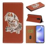 For Xiaomi Redmi K30 Pure Color Painting Horizontal Flip Leather Case with Card Slots & Holder & Lanyard(Dog)