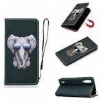 For Xiaomi Mi CC9 Pure Color Painting Horizontal Flip Leather Case with Card Slots & Holder & Lanyard(Elephant)