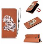 For Xiaomi Mi 8 Lite Pure Color Painting Horizontal Flip Leather Case with Card Slots & Holder & Lanyard(Dog)