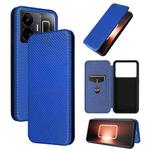 For Realme GT Neo 5 / Realme GT 3 Carbon Fiber Texture Flip Leather Phone Case(Blue)