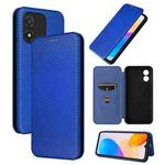 For Honor X5 Carbon Fiber Texture Flip Leather Phone Case(Blue)