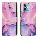 For Motorola Moto G 5G 2023 Painted Marble Pattern Leather Phone Case(Purple)