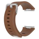 For Fitbit Ionic Herringbone Texture Silicone  Watch Band with Buckle, Size:S(Coffee)
