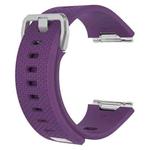 For Fitbit Ionic Herringbone Texture Silicone  Watch Band with Buckle, Size:S(Dark Purple)