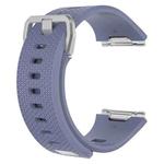 For Fitbit Ionic Herringbone Texture Silicone  Watch Band with Buckle, Size:L(Light Grey)