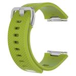 For Fitbit Ionic Herringbone Texture Silicone  Watch Band with Buckle, Size:L(Lime Green)