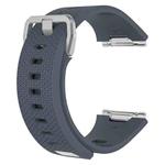 For Fitbit Ionic Herringbone Texture Silicone  Watch Band with Buckle, Size:L(Blue Grey)
