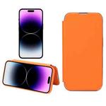 For iPhone 12 / 12 Pro Plain Skin Shield Leather Phone Case(Orange Yellow)