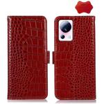 For Xiaomi 13 Lite / Civi 2 Crocodile Top Layer Cowhide Leather Phone Case(Red)