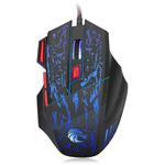 HXSJ H300 7 Keys Flowing Water Crack Colorful Luminous Wired Gaming Mouse(Black)