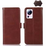 For Xiaomi 13 Lite / Civi 2 Crazy Horse Top Layer Cowhide Leather Phone Case(Brown)