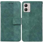 For Motorola Moto G13 / G23 / G53 Geometric Embossed Leather Phone Case(Green)