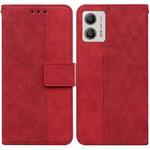 For Motorola Moto G13 / G23 / G53 Geometric Embossed Leather Phone Case(Red)