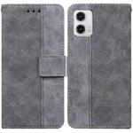 For Motorola Moto  G73 Geometric Embossed Leather Phone Case(Grey)