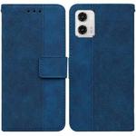 For Motorola Moto  G73 Geometric Embossed Leather Phone Case(Blue)
