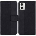 For Motorola Moto  G73 Geometric Embossed Leather Phone Case(Black)