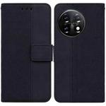 For OnePlus 11 Geometric Embossed Leather Phone Case(Black)