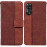 For OPPO Reno8 T  4G Geometric Embossed Leather Phone Case(Brown)