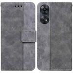For OPPO Reno8 T  4G Geometric Embossed Leather Phone Case(Grey)
