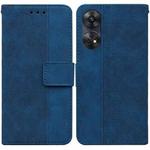 For OPPO Reno8 T  4G Geometric Embossed Leather Phone Case(Blue)