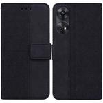 For OPPO Reno8 T  4G Geometric Embossed Leather Phone Case(Black)