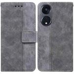 For OPPO Reno8 T  5G / A1 Pro 5G Geometric Embossed Leather Phone Case(Grey)