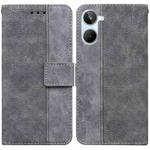 For Realme 10 4G Geometric Embossed Leather Phone Case(Grey)