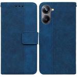 For Realme 10 Pro 5G Geometric Embossed Leather Phone Case(Blue)