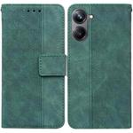 For Realme 10 Pro 5G Geometric Embossed Leather Phone Case(Green)