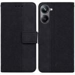 For Realme 10 Pro 5G Geometric Embossed Leather Phone Case(Black)